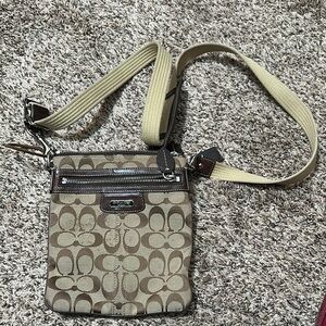 Coach Signature Crossbody Bag - Brown and Tan